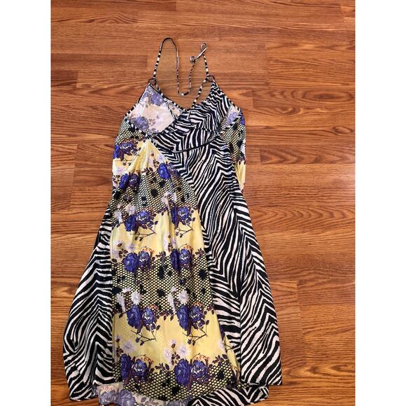 OPENING CEREMONY Sleeveless Floral Zebra Silk Dress size 8 / M - Picture 10 of 13